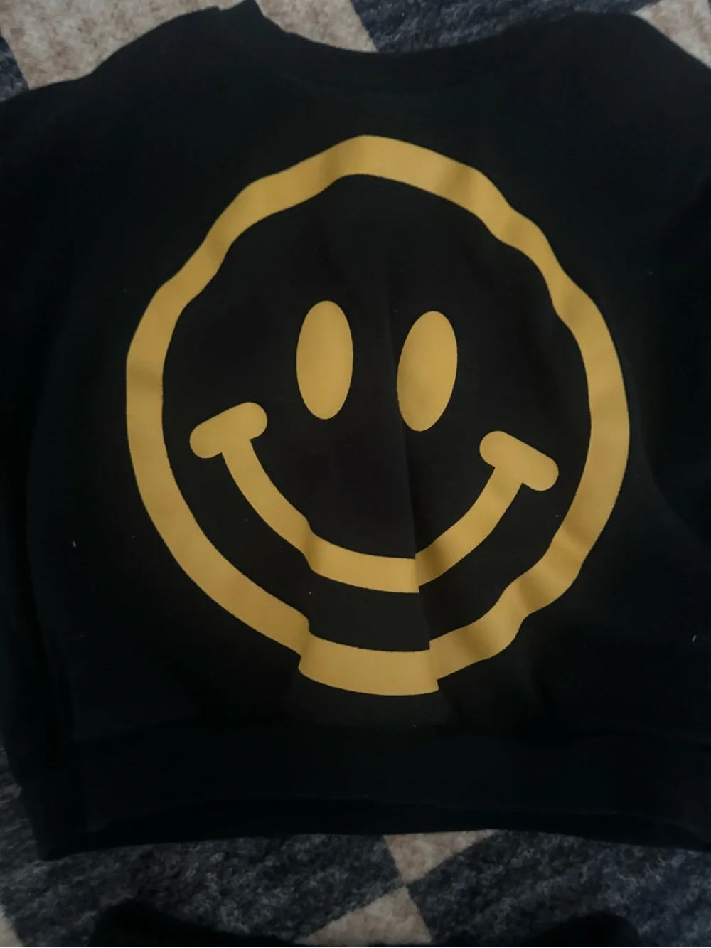 Little One Shop Black Smiley Face Short Set
